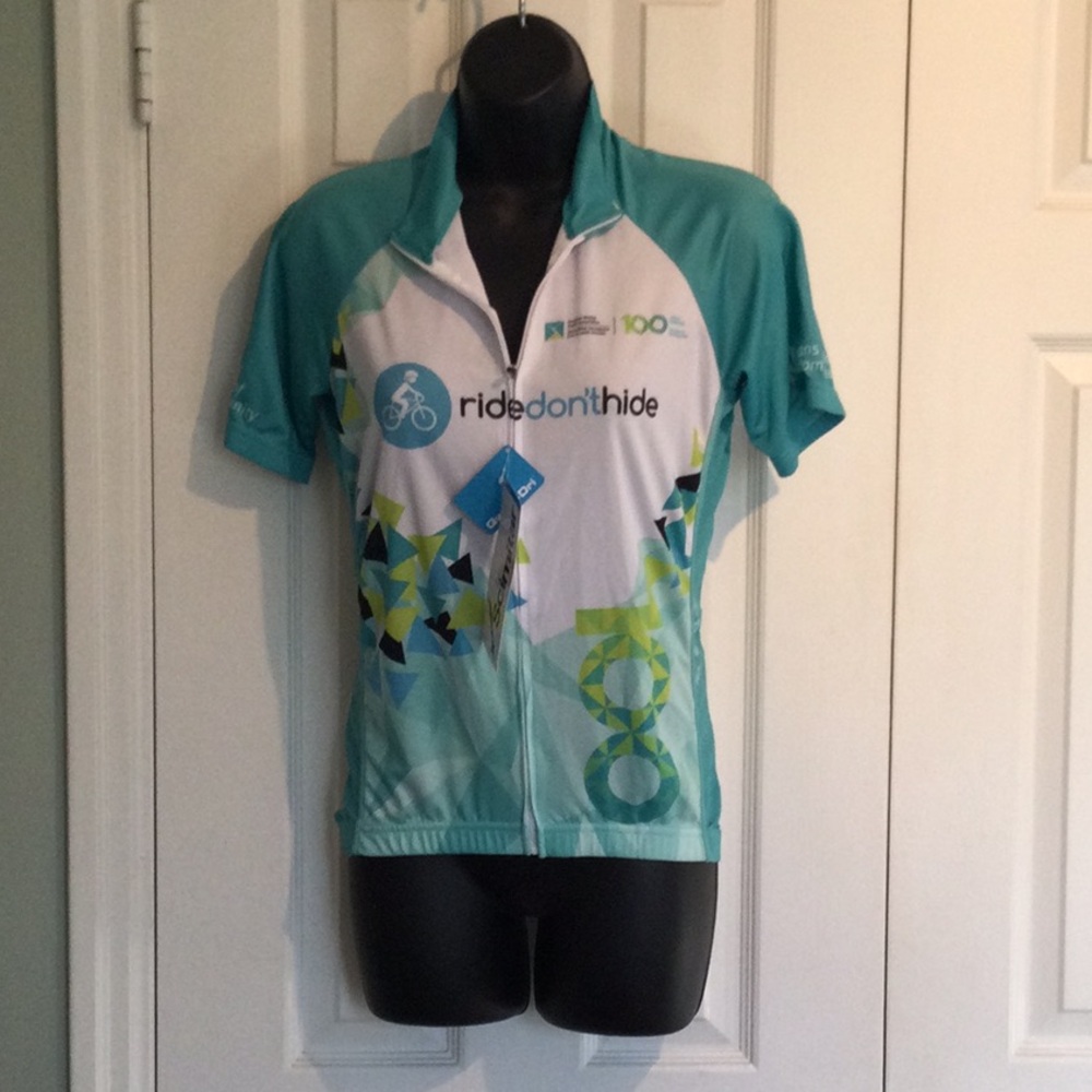 Women's Cycling Jersey - Teal and White